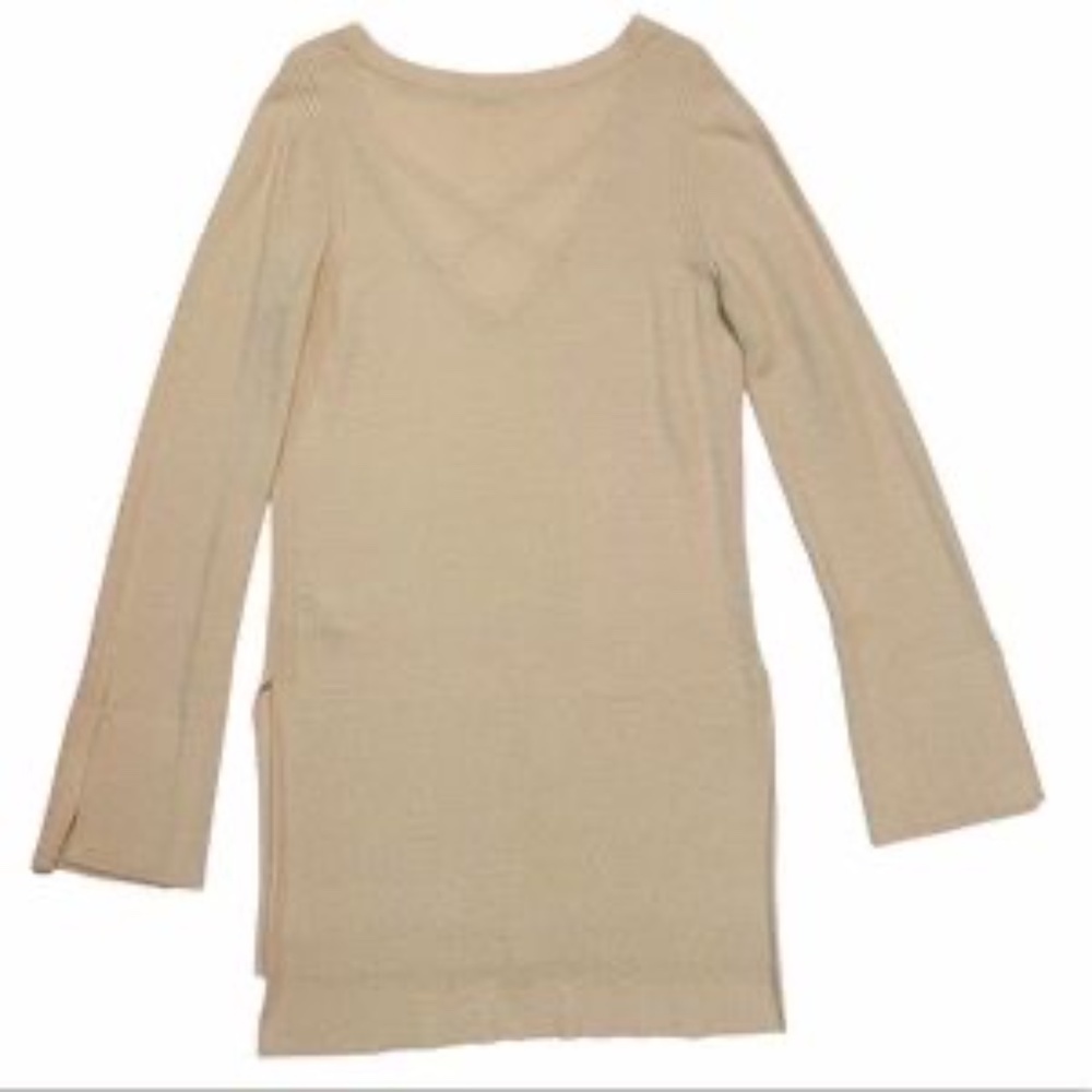 Free People Ivory Cream Criss Cross Boho Sweater